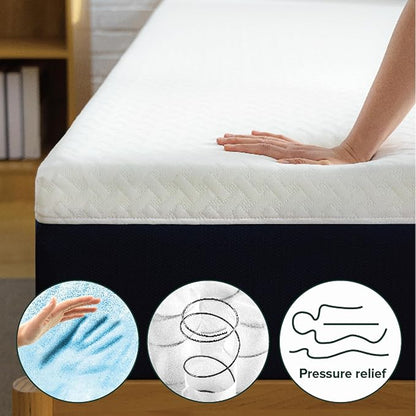 ZINUS 10 Inch Queen Cooling Comfort Hybrid Mattress [New Version], Fiberglass Free, Medium Firm Feel, Motion Isolation, Certified Safe Foams & Fabric