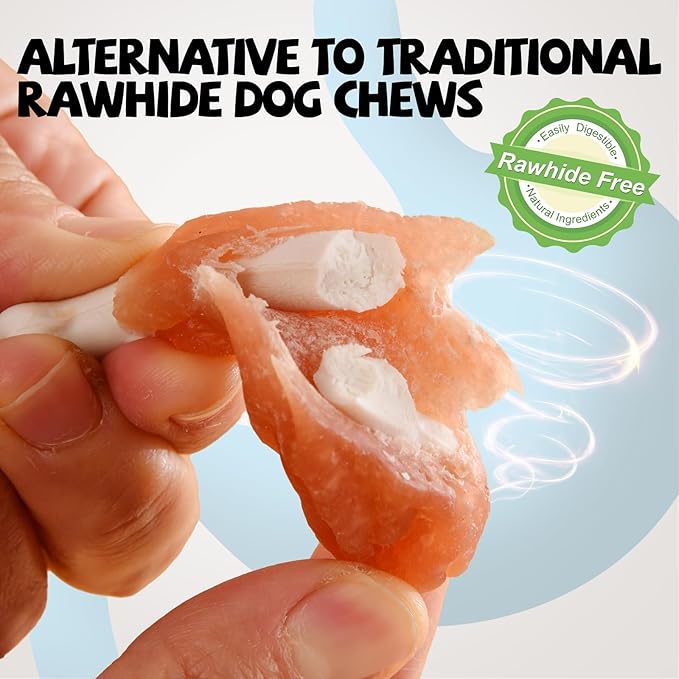 ASMPET Dog Treats Chews Rawhide Free Real Chicken Calcium Bone Snacks, Teeth Clean Breath Fresh Dog Training Treats-Mewly Pet