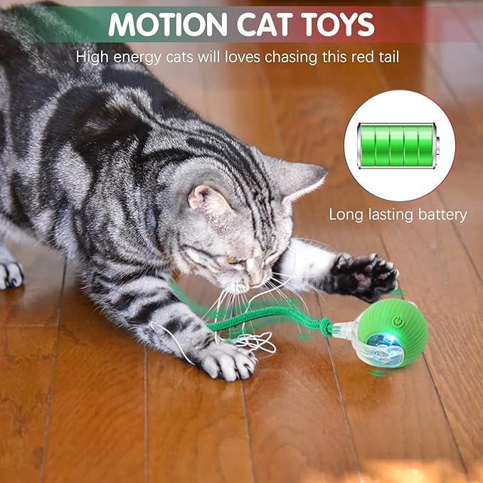 Interactive Cat Toys for Indoor Cats, 360° Smart Rolling Cats Toys, Self Rolling Interactive Cat Dog Ball, Electric Moving Peppy Pet Ball Toy, Dog Toys to Keep Them Busy (3 Pcs)-Mewly Pet