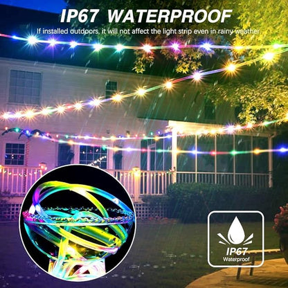 LED Rope Lights Outdoor String Light Battery Powered with Remote Control, 8 Modes Color Changing Waterproof LED Strip Light Fairy Light 40Ft for Christmas Party Camping Decoration, 1 P
