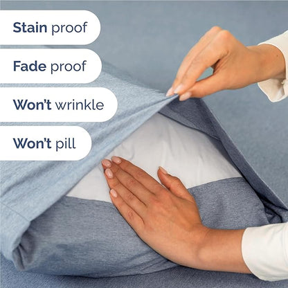 Twin XL 4 Piece Sheet Set - Comfy Breathable & Cooling - Soft Hotel Luxury Bedding Set with 8-16 Inch Deep Pockets - 1 Flat & 1 Fitted Sheet & 2 Pillowcases - Wrinkle Free & Easy Care - Heathered Blue