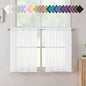 Aiyufneg White Sheer Valance for Window Curtains 24 Inch Length, Light Filtering Kitchen Valances, Small Voile Sheer Curtains for Living Room/Bathroom/Basement, Dual Rod Pocket, 2PCS, 40W x 24L Inch