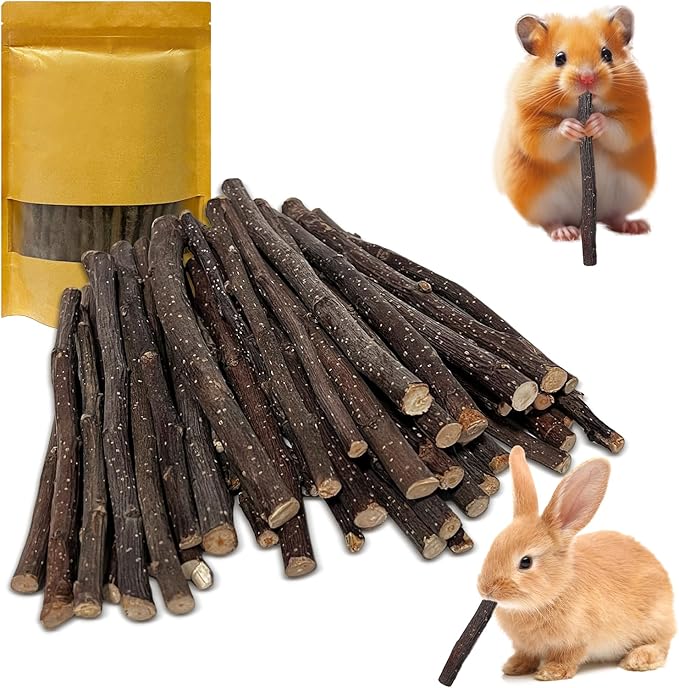 Apple Sticks 300g(0.7LB) Small Animals Wooden Pet Chew Treats Toys for Guinea Pigs Hamsters Rabbits Chinchillas Squirrels Small Animal Molar Wood Treats Toys-Mewly Pet