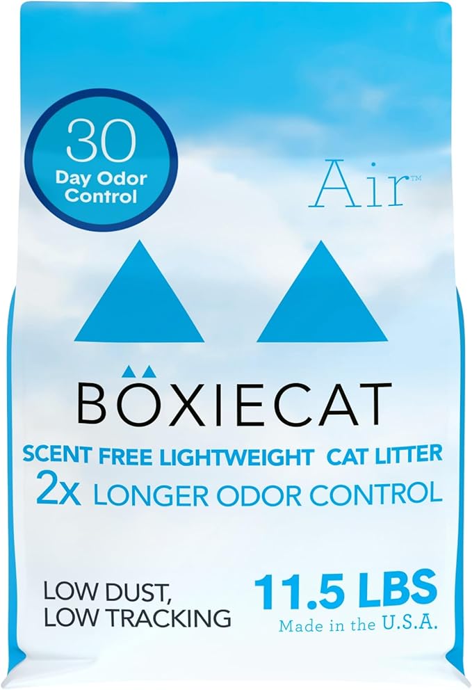 Boxie® Unscented 30 Day Natural Odor Control Cat Litter, 11.5lb Lightweight Plant Based Kitty Litter-Mewly Pet