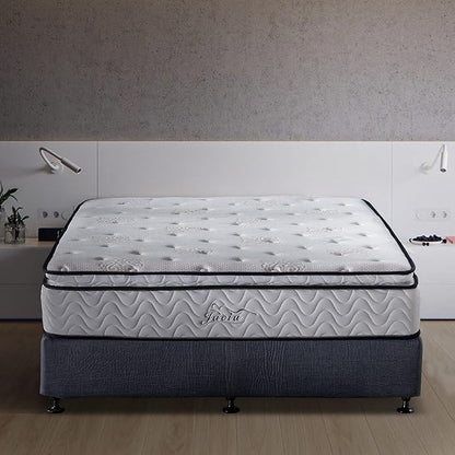 Short King Mattress,11.4 Inches Pillow Top Pocket Spring Hybrid Memory Foam Innerspring Firm RV King Mattress in a Bag