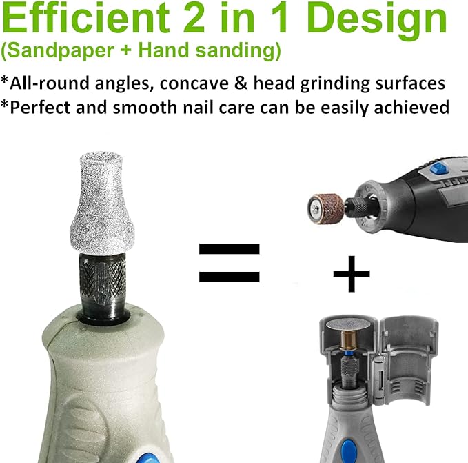 Diamond Dremel Dog Nail Grinder FlashB, Dogs&Pets Nail Care, 1/8'' Pet Nail Grinder Wheel Work with Dremel Sanding Drums for Animals Nail Care & Home Grinder Tools-Mewly Pet