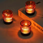 VOHO 24pcs Votive Candle Holders Bulk Wedding Centerpieces for Tables, Amber Tea Lights Candle Holder for Home/Fall Decor, Glass Ribbed Votive Candle Holder Gift Idea