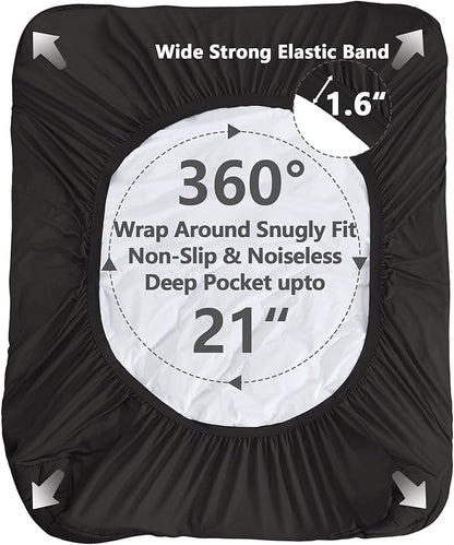 Twin Size Mattress Pad Waterproof, Pillow Top Cooling Twin Mattress Topper for Single Bed, Pee Proof Mattress Protector Cover Quilted Fitted with 8-21" Deep Pocket (39x75 inch, Black)