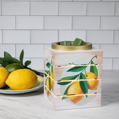 Scentsationals Wax Melt Warmer, Wax Warmer for Scented Wax Melts - Spring Collection Lemon Crate - Candle Wax Melter for Fragrance Cubes and Tarts