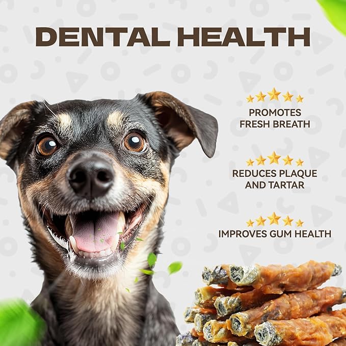 Chicken Wrapped Cod Skin Dog Treats, High Protein Chicken Jerky Chews Rawhide-Free Long-Lasting Dog Training Treats Snacks for Medium and Breeds 10.54oz-Mewly Pet