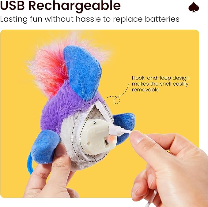 Potaroma Cat Toys Flapping Fish, Interactive Realistic Anglerfish Toy Stuffed with Catnip and Crinkle Paper Hangable Design for Bored Indoor Kittens 5.5 Inches-Mewly Pet