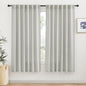 RYB HOME Grey Curtains Linen Blend Drapes, Semi Sheer Light Filtering Privacy UV Protection Back Tab Draperies for Living Room, Closet, French Door, Bay Window, Wide 52 by Long 63 inch, 2 Panels