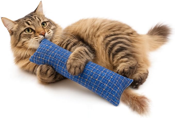 2 Pack Natural Interactive Catnip Cat Kicker Toys, Bite Resistant Chew Toy, Accessories for Indoor Cat (Twill Weave)-Mewly Pet