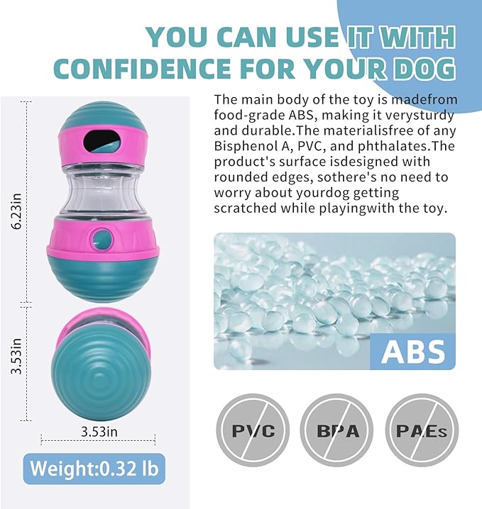 Interactive Dog Toys to Keep Them Busy, Puppy Puzzle Adjustable Food Dispenser Slow Feeder, Enrichment Treat Dispensing Toy Ball for Large/Medium/Small Breed Dogs Pet Gift, Purple-Mewly Pet