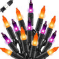 Dazzle Bright Purple and Orange Halloween Mini Lights, 20FT 100 Count Waterproof Incandescent Lights Plug in, Connectable Halloween Decorations for Indoor Outdoor Party Yard Decor