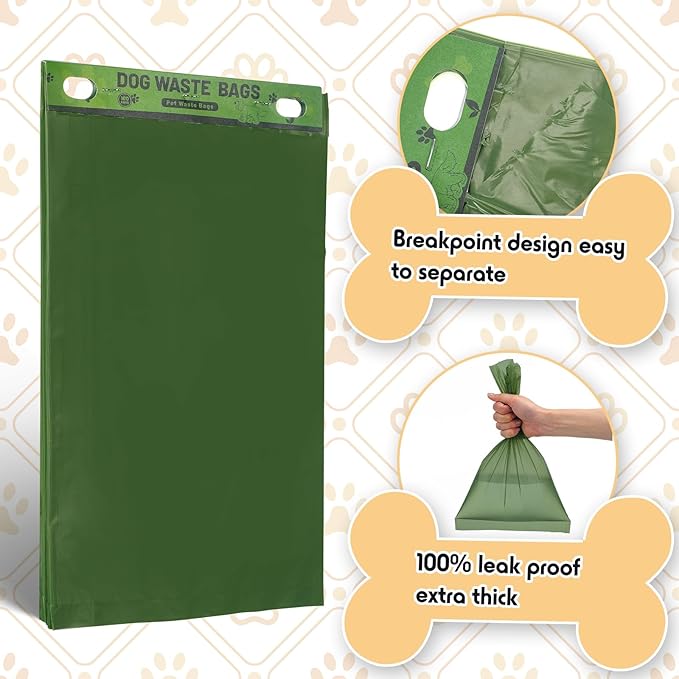 Ireer 5000 Pcs 50 Counts 5000 Pcs Header Bag Bulk Dog Pet Waste Bags Poop Easy Single Pull for Poop Dog Waste Station Fit Hang Hole Dispenser Home Outdoor (Green)-Mewly Pet