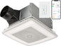 Broan-NuTone VC110CCT Sensonic Alexa Voice Controlled Smart Exhaust Fan with Dimmable LED Light and Bluetooth Speakers, 110 CFM,White, 13.25"x13.25"x5.75"