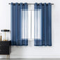 DUALIFE Navy Blue Sheer Curtains 63 Inch Length for Bedroom Dark Blue Sheer Curtains Panels with Grommet Sheer Voile Superior Drapes for Living Room 52 x 63 Inch Length 2 Panels Indigo Blue