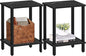 TUTOTAK End Table, Set of 2, Side Table, Nightstand, 2-Tier Storage Shelf, Sofa Table for Small Space, Living Room, Bed Room TB01BMK035