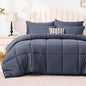 Love's cabin Full Comforter Set Indigo Blue, 7 Pieces Full Bed in a Bag, All Season Bedding Sets with 1 Comforter, 1 Flat Sheet, 1 Fitted Sheet, 2 Pillowcase and 2 Pillow Sham