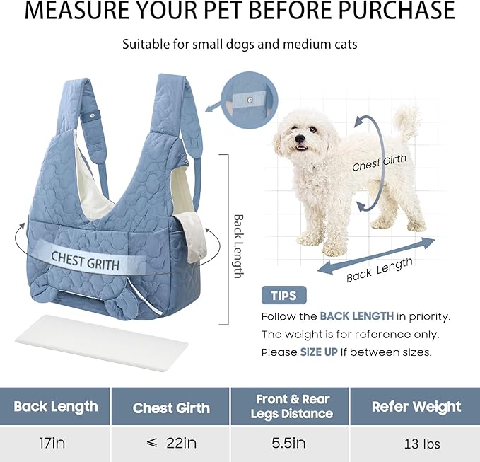 Pet Carrier Backpack, Adjustable Pet Front Cat Dog Carrier Backpack Travel Bag for Small Medium Dogs Cats and Rabbits, Safety Strap with Removable Bottom Plate for Camping Hiking Traveling-Mewly Pet