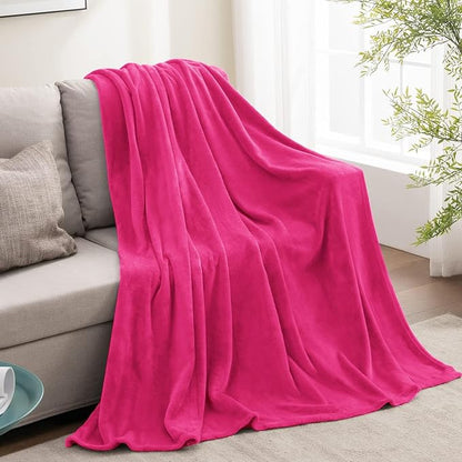 BEDELITE Fleece Blanket Hot Pink Throw Blanket for Couch & Bed, Luxury Plush Cozy Fuzzy Blanket 50" x 60", Super Soft Warm Lightweight Throw Blanket for Travel Camping
