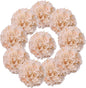 AVIVIHO 10pcs Hydrangea Artificial Flowers Champagne Fake Hydrangeas Flowers with Stems Full Fluffy, Realistic Silk Hydrangea for Table Centerpieces, Wedding,Party,Home Decor