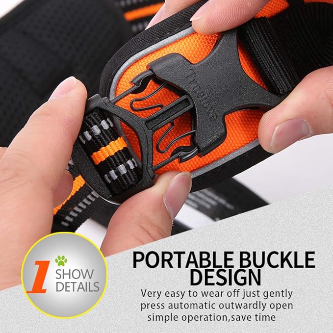 Truelove No Pull Dog Harness with Easy Control Handle and 2 Leash Attachments,Reflective Adjustable Pet Vest-Mewly Pet