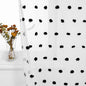 MYSKY HOME Short Pom Pom Sheer Curtains for Bedroom, Kitchen, Bathroom, Nursery, Boys Kids Room - Black, 52" x 54", Rod Pocket, 2 Panels, Halloween Small Window Curtains