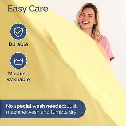 Twin XL 4 Piece Sheet Set - Comfy Breathable & Cooling - Ultra-Soft Hotel Luxury Bedding Set with 8-16 Inch Deep Pockets - 1 Flat & 1 Fitted Sheet & 2 Pillowcases - Wrinkle Free & Easy Care - Yellow