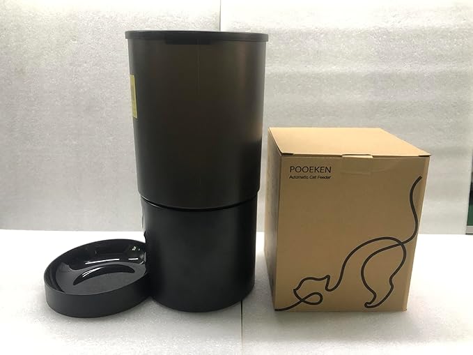 Automatic Cat Feeder Food Dispenser: 6L Timed Small Dog Dry Food Dispenser with 10s Voice - Distributeur Nourriture Chat Hund Programmable - Auto Pet Feeder with 1-6 Meals Black-Mewly Pet