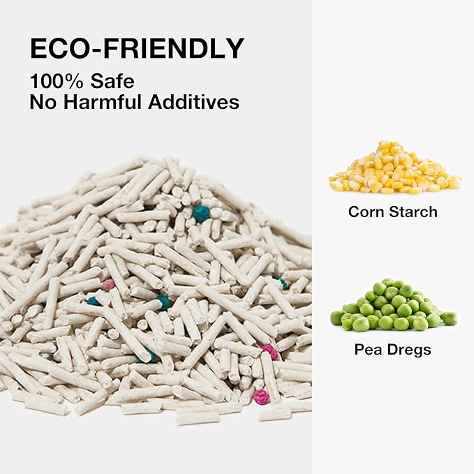 VETRESKA Tofu Cat Litter,Kitty Litter Flushable Strong Clumping Cat Litter Pellets Ultra Absorbent,Dust-Free Tofu Litter,Original(5.5lb×2bags)-Mewly Pet