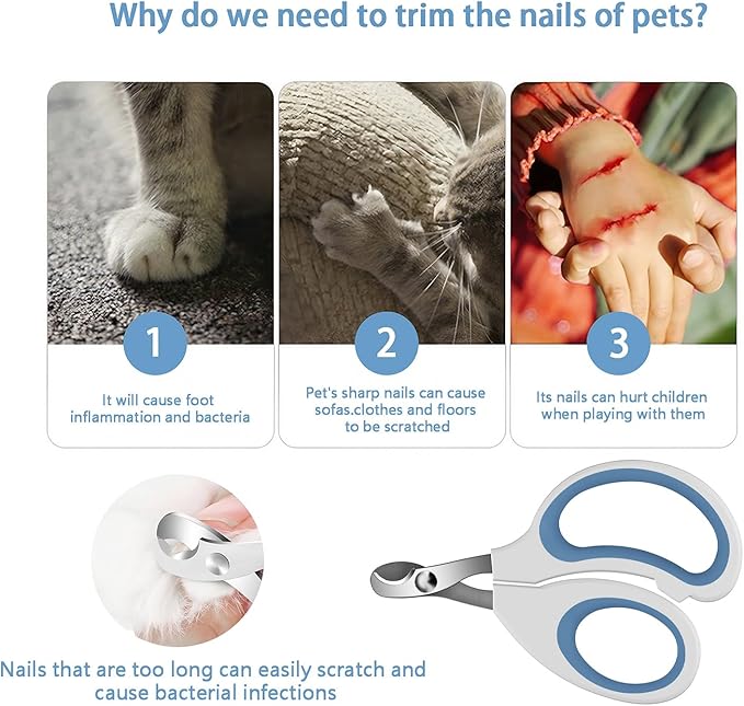 Cats & Dogs Pets Nail Clippers & Trimmers Rabbit Nail Clippers cat Nail Clippers for Indoor Cats cat Claw Clippers with Safety Guard Professional Grooming Tool for Cat Kitten-Mewly Pet