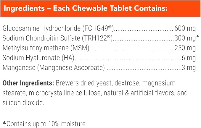Nutramax Cosequin Maximum Strength Joint Health Supplement for Dogs - With Glucosamine, Chondroitin, and MSM, 60 Chewable Tablets-Mewly Pet