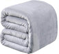 Polar Fleece Blankets Queen Size for The Bed Extra Soft Brush Fabric Super Warm Sofa Blanket 90" x 90"(Light Gray Queen)
