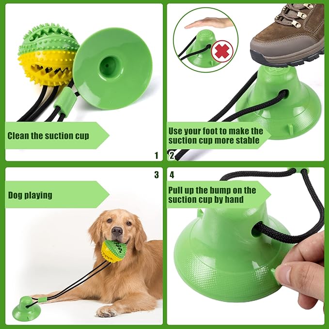 Dog Toys, Dog Chew Toys for Aggressive chewers, Puppy Training Treats Teething Rope Toys for Boredom, Puzzle Treat Food Dispensing Ball for Puppies Teething Small Dogs (Green)-Mewly Pet