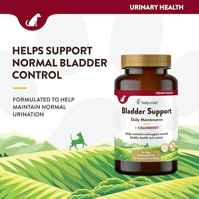 NaturVet – Bladder Support for Dogs – Plus Cranberry | Supports Healthy Bladder Control & Normal Urination | 60 Time Release Chewable Tablets-Mewly Pet