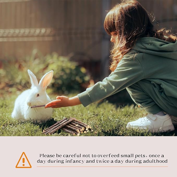 Natural Apple Wood Chew Sticks for Rabbits, Hamsters, Chinchillas, Guinea Pigs - Small Animal Dental Toys for Teeth Grinding & Boredom Relief, Safe Untreated Chew Treats, 350g (12.3oz)-Mewly Pet