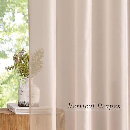 NICETOWN Voile Sheer Curtains 63 inch Length, Grommet Soft Window Treatments Lightweight & Airy Light Filtering Drapes for Bedroom/Kids Room, Taupe, W54 x L63, 2 Pieces