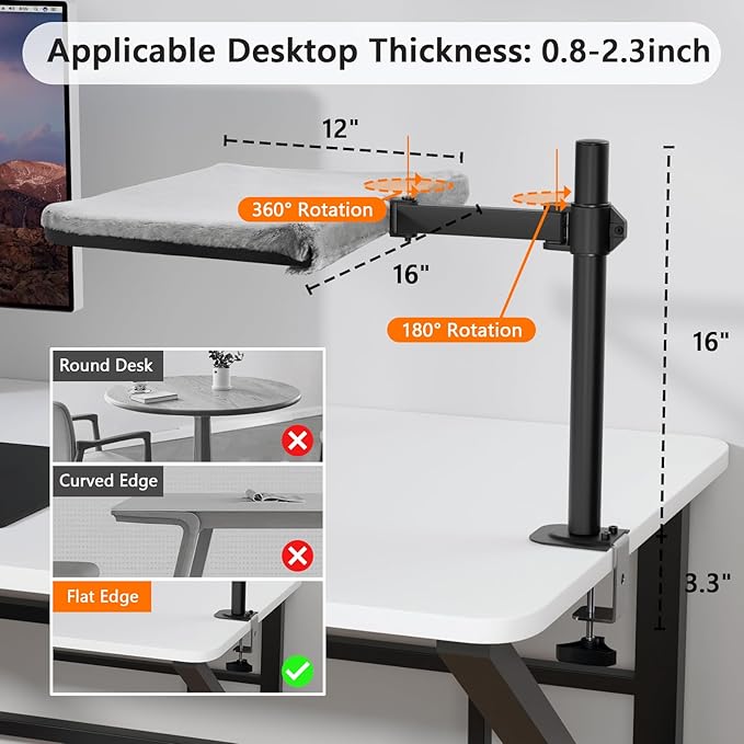 Cat Desk Bed - Perfect Cat Hammock for Your Desk Perch Adjustable Steel Frame Soft Fabric Removable Washable 16 inch Unique and Modern cat Furniture-Mewly Pet