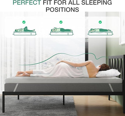 Novilla 3 Inch Mattress Topper King, Ventilated Design Gel Memory Foam Mattress Topper for Back Pain & Pressure Relieving, Supportive & CertiPUR-US Certified