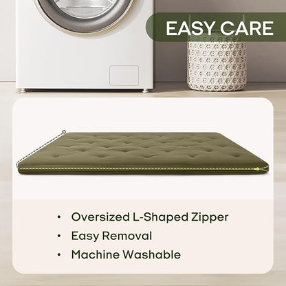 ZonLi Japanese Floor Futon Mattress Twin Size 75"x 39", 100% Cotton Cover 2.5'' Thicken Tatami Mattress, Foldable Sleeping Pad, Portable Dormitory Tatami Mat, Roll Up Floor Lounger Bed for Adult