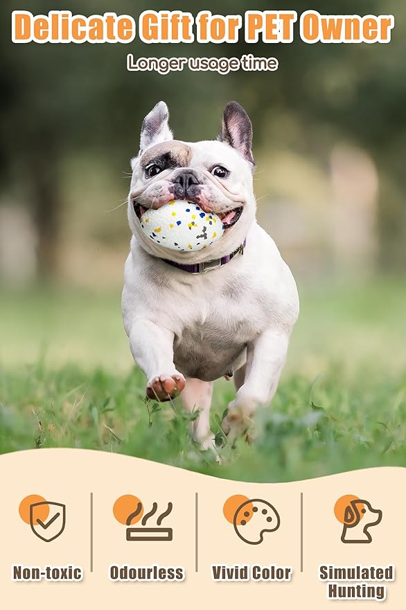 7.28" Indestructible Large Bone Balls for Aggressive Chewers Durable Stick Bouncy Interactive Chew Toy for Dogs Fetch Game Lightweight Floating Outdoor Training, White-Mewly Pet
