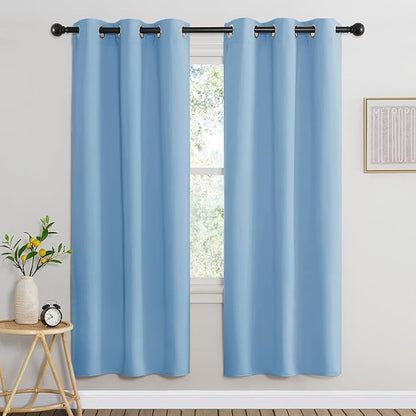 NICETOWN Blackout Window Curtains 72 inches Long, Thermal Insulated Grommet Room Darkening Window Treatments for Bedroom/Living Room, Blue, Set of 2, W37 x L72