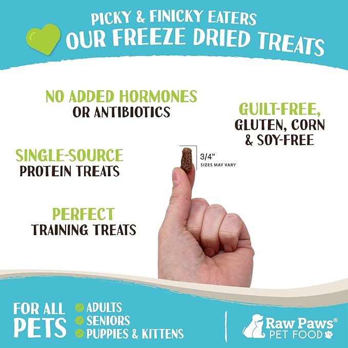 Raw Paws Freeze-Dried Pet Food for Dogs & Cats- Rabbit Recipe, 4-oz - USA Raw Dog Treats for Training - Cat and Dog Treats - 100% Rabbit Meat, No Added Hormones or Antibiotics-Mewly Pet