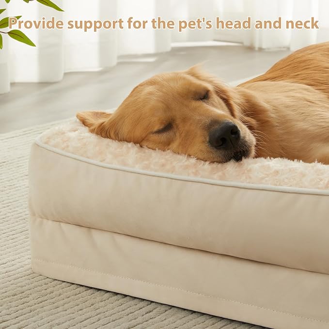 BFPETHOME Orthopedic Dog Beds for Large Dogs-Waterproof Sofa Dog Bed with Removable Washable Cover, Large Pet Bed with Waterproof Lining and Nonskid Bottom,Pet Bed for Dogs-Mewly Pet