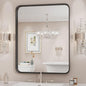 Sweetcrispy Black Bathroom Vanity Mirror for Wall, 24x36 Inch Metal Framed Wall Mirror Farmhouse Rectangle, Anti-Rust, Tempered Glass, Hangs Horizontally or Vertically