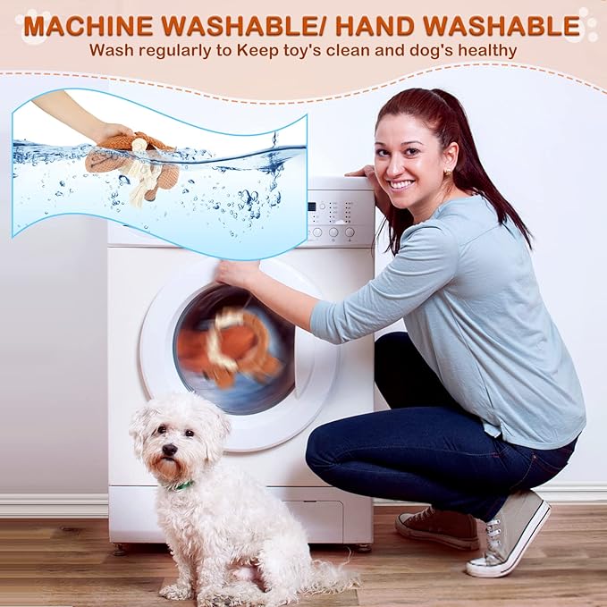 Dog Toys,Squeaky Dog Chew Toy with Crinkle Paper,Interactive Tough Plush Rope Toys for Small Medium Large Dogs with Gift Boxes-Mewly Pet