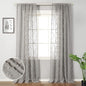 MYSKY HOME Pom Pom Grey Sheer Curtains for Bedroom Girls Room Curtains for Nursery Kids Light Filtering Boho Window Drapes, Rod Pocket, 52 x 95 Inches, 2 Panels