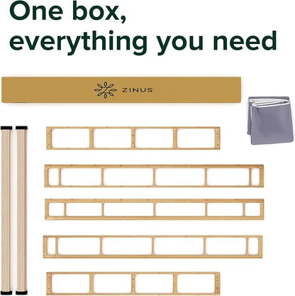ZINUS Edgar 8 Inch Bamboo Box Spring, Mattress Foundation, Sturdy Bamboo Structure, Low Profile, Easy Assembly, Queen